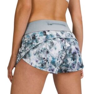 Lululemon Speed Up Shorts Kaleidofloral Size 6 Blue and Gray